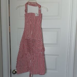 Nica Red and White Striped Cotton Apron
